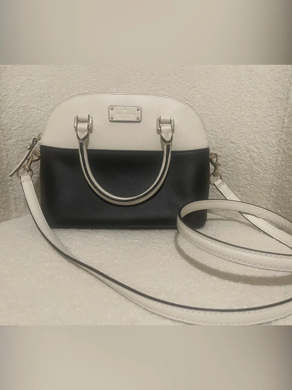 Kate Spade ♠️ Two-Tone Black and White Women's Leather Satchel
